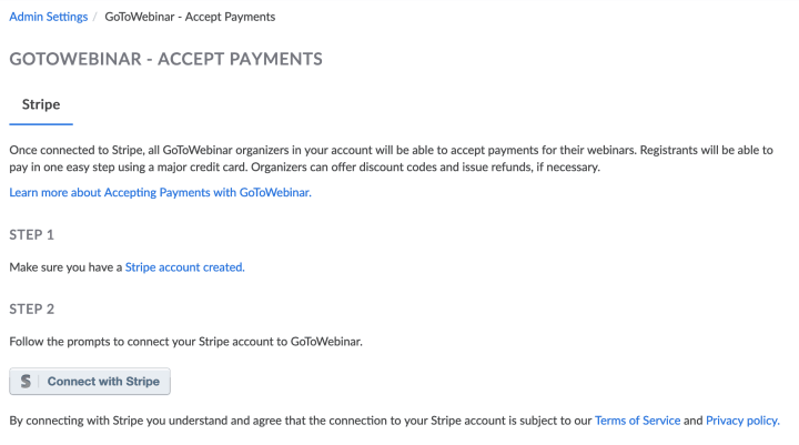GoToWebinar Stripe Payments