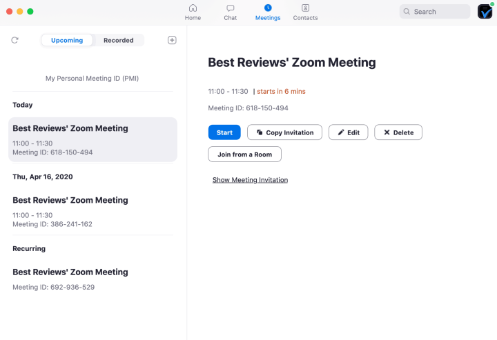 Zoom Meeting Calendar